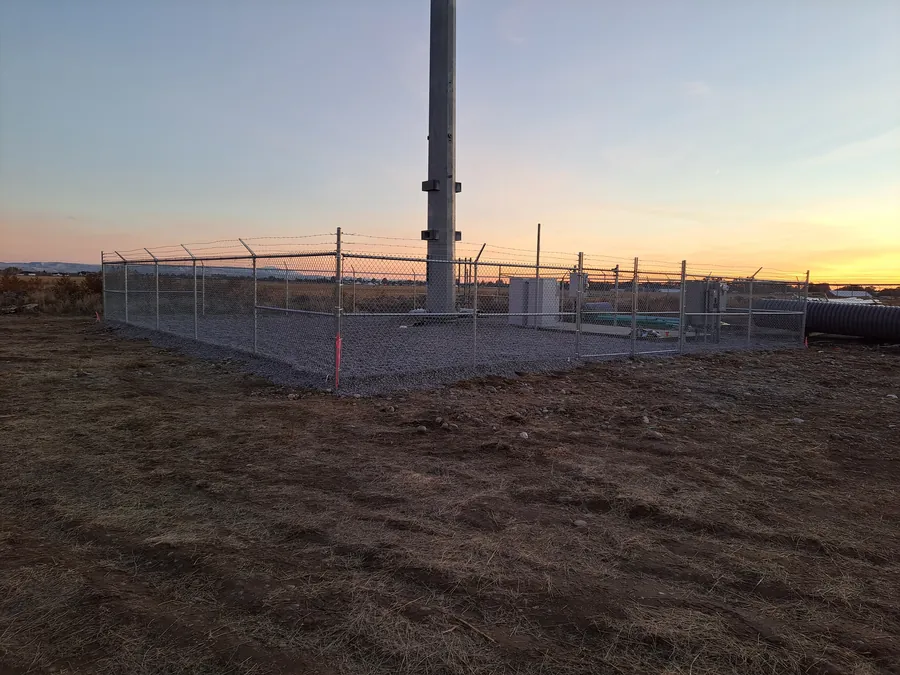 Chain link perimeter fence on an Idaho property