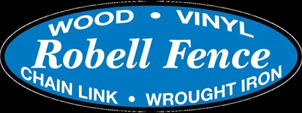 Robell Fence logo: wood, vinyl, chain link and wrought iron fencing